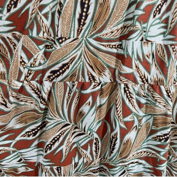 House of Harlow 1960 Linen Blend Tiered Dress, Tropical Leaf Print. Small. NWT! - Picture 11 of 16